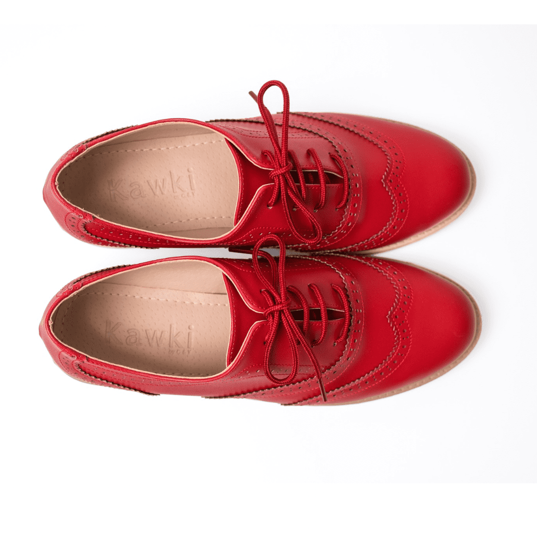 Zapato oxford clasico rojo