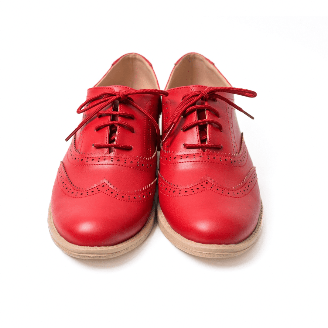 Zapato oxford clasico rojo