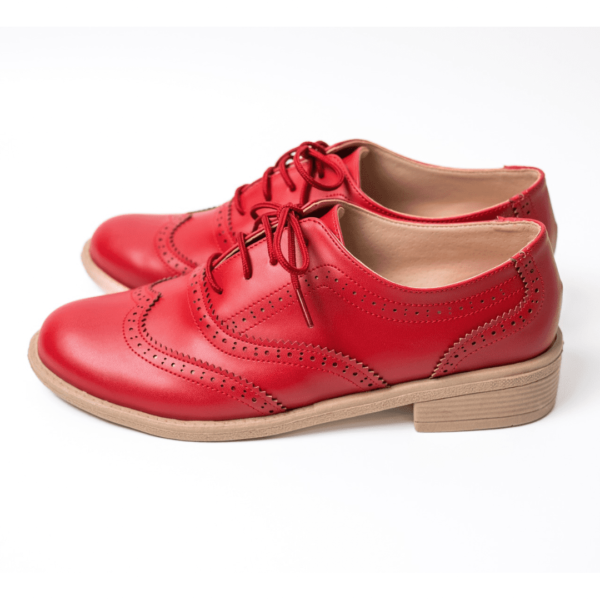 Zapato oxford clasico rojo