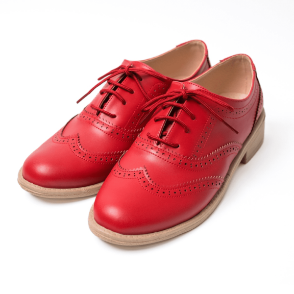 Zapato oxford clasico rojo